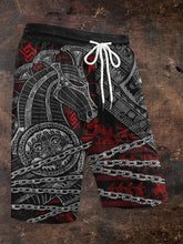Herren-Shorts mit Viking-Print zartstils